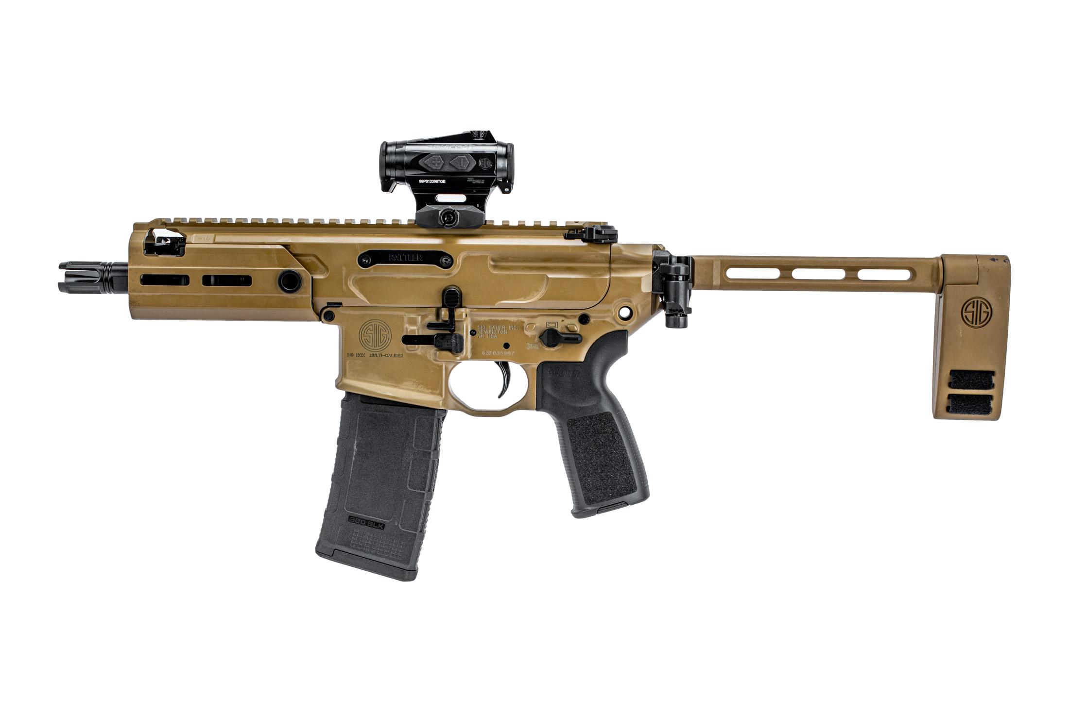 SIG Sauer MCX Rattler 300 Blackout Pistol Romeo 4T Coyote PMCX 300B